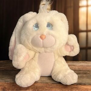 Vintage 1989 Galoob White & Pink Lost ‘N Founds Cry Bunny Rabbit 11” Plush Toy
